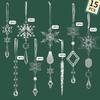 15pcs Christmas Tree Pendate Icicle Ornaments Acrylic Hanging Decoration Christmas Tree Hanging Ornament Xmas Holiday Party
