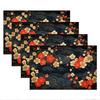 Set of 4, New Year Celebration Placemats Featuring Beautiful Vintage Japanese Designs, Perfect for Dining Tables, Valentine'S Day, Spring, And Festive