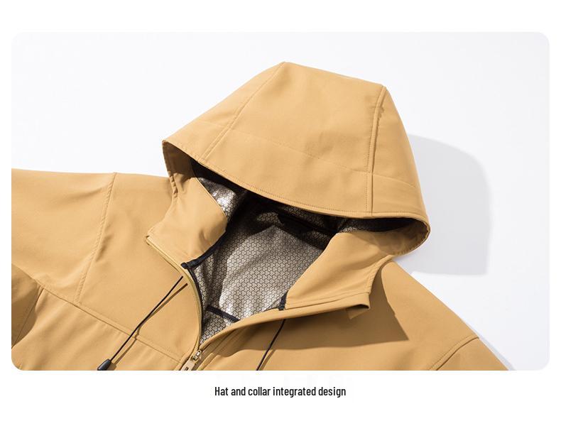 Unisex Water-Repellent Softshell Jacket with Graphene Lining – Lightweight Hooded Mountaineering Coat