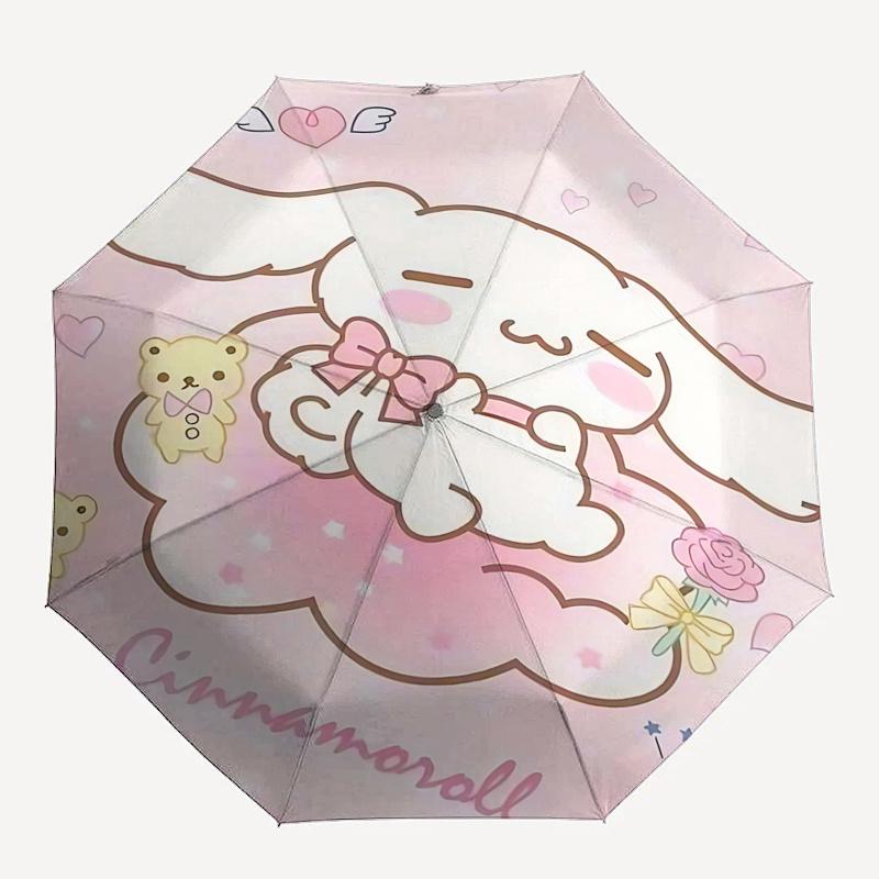 1pc Cinnamoroll Automatic Folding Umbrella - Portable 3-Fold Design with 8-Bone Iron Frame, Perfect for Fans, Travel, Daily Use, and Festive Gifts.R00