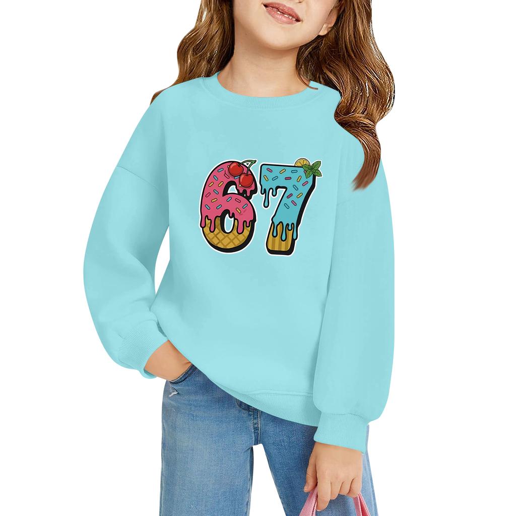 Kinder Langärmeliger Lockerer Pullover Buchstabenbedrucktes Kapuzensweatshirt
