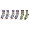 3 Pair Korean Style Women Socks Cotton Harajuku Ladies Winter Socks Set Kawaii Flower Print Fashion Streetwear Cute High Quality