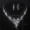 Hochwertige und elegante Brautaccessoires, Hochzeits-Halskette + Paar Ohrringe Set, Brautaccessoires, Brautkleid, Abendparty