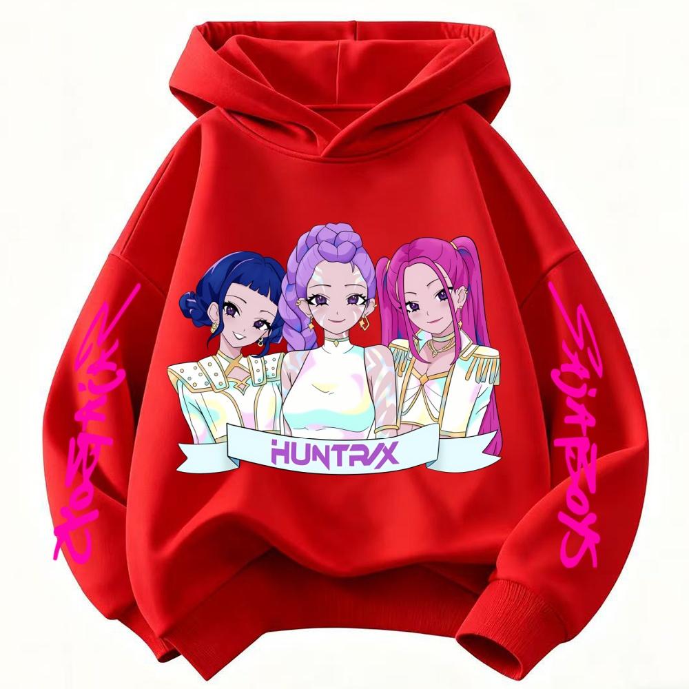 Comfortable and Warm Children's Winter Clothing, Fashionable and Fashionable, Devil Hunter Print Casual Hoodie for Boys and Girls