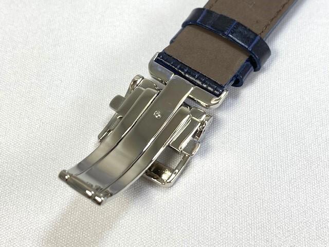 L0CA014J0 SEIKO Mechanical 20mm Genuine Leather Strap with Calfskin Dark for via Buckle, Embossed, Blue, SARG015/6R15-02V0 (Ships Nekoposu)