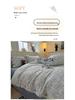 Retro Floral Linen Bedding Set: Autumn & Winter 4-Piece with Button Duvet Cover & Sheet