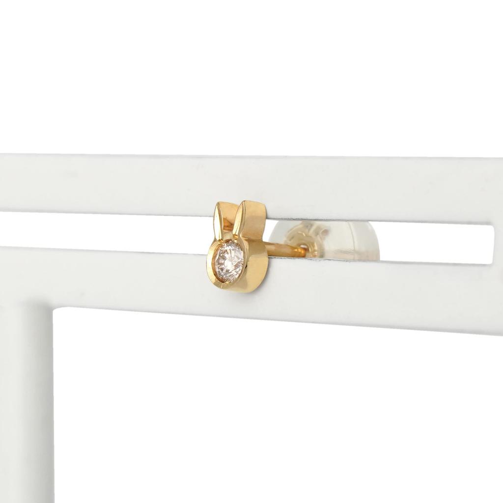 ESTELLE [WEB Exclusive] K10 Yellow Gold Diamond Rabbit Earrings (Single) (0.031ct) 0212-1454-0022-0000
