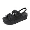Crocs Women S Brooklyn Strappy Low Wedge Heel SandalS SlipperS Black 206751 001