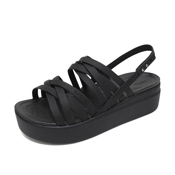 Crocs Women S Brooklyn Strappy Low Wedge Heel SandalS SlipperS Black 206751 001