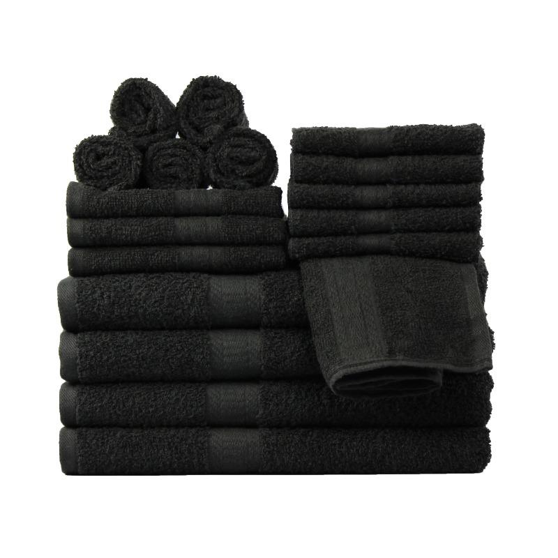 18-Piece 100% Cotton Towel Set, 4 Bath Towels, 4 Hand Towels, and 10 Face Towels, Soft and Super Absorbent
