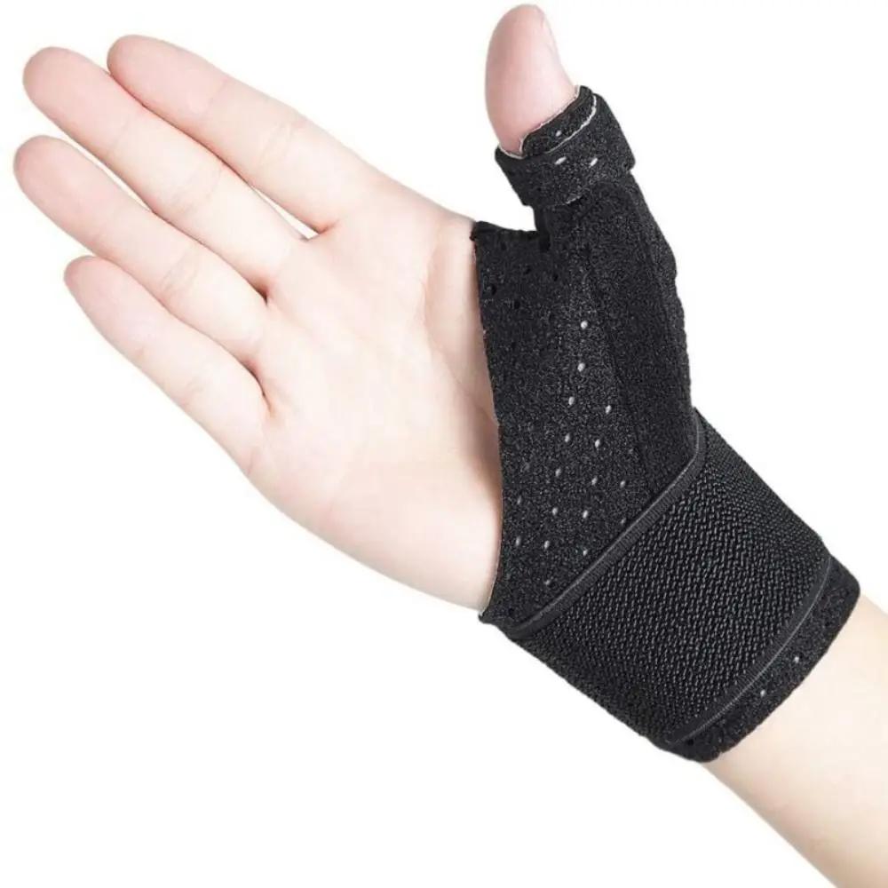 

Durable Sbr Wrist Guard Black Adjustable Sports Wristband Protective Immobilizer For Thumb Unisex