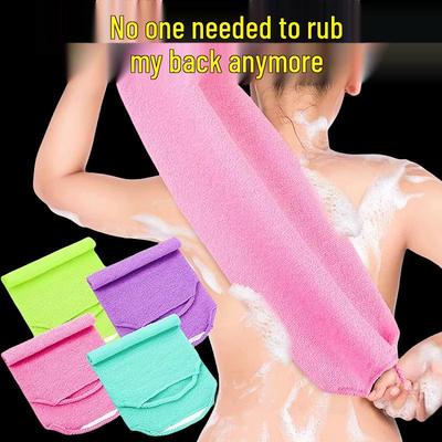 Double-Sided Back Scrubbing Towel for Men and Women - Exfoliating Long Strap for Dirt and Mud Removal