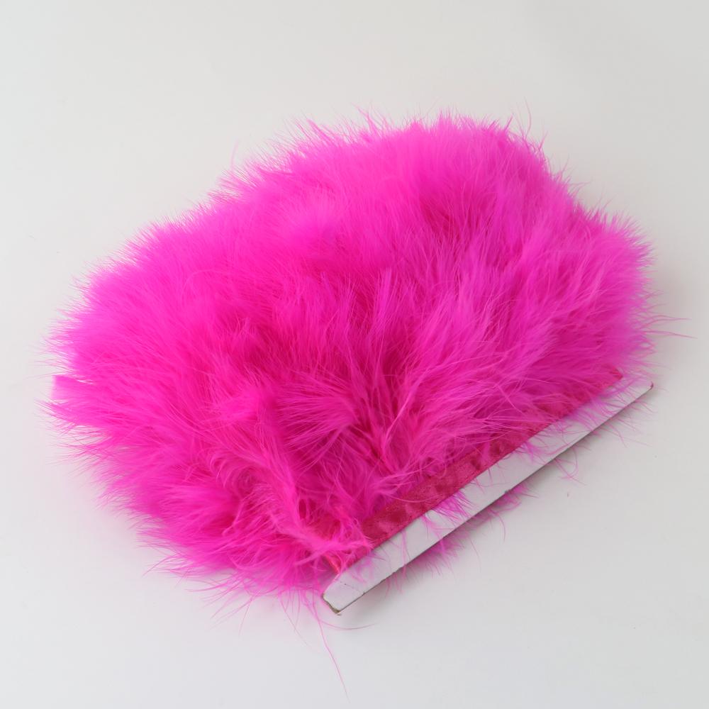 1 Meter Flauschige Marabu Feder natürliche Federband Fransen 10-15cm Lederrosa Truthahnfedern Nähen Kleidung Dekorieren Basteln