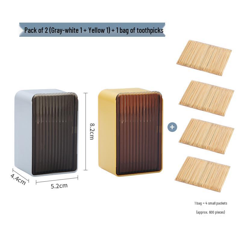 Wall-Mounted Flip-Top Toothpick Holder - Creative Plastic Design for Home and Restaurant