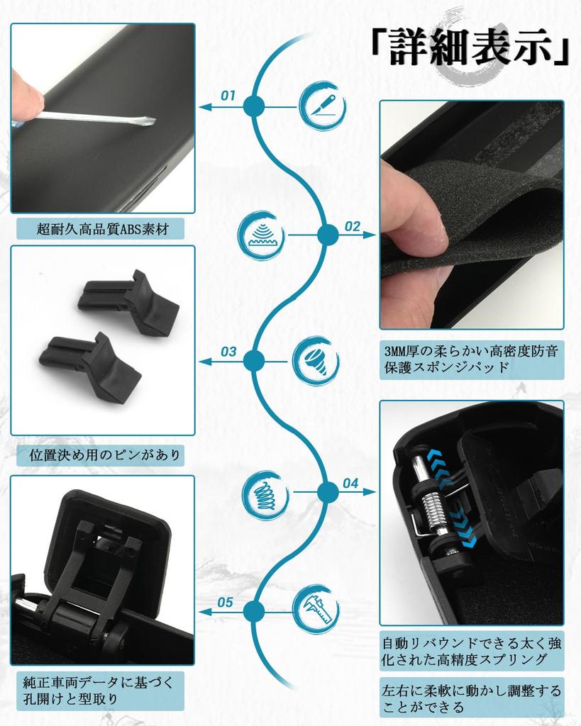 Ruiya Glasses Storage Holder for Honda with Installation Interior 3 Colors Available Case/Sunglasses Fit/CR-V/Civic/Accord/Vezel/HR-V (Black) Tools,