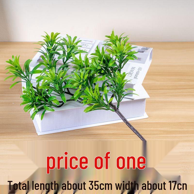 Artificial Pine Bonsai with Juniper Branches and Dried Flowers