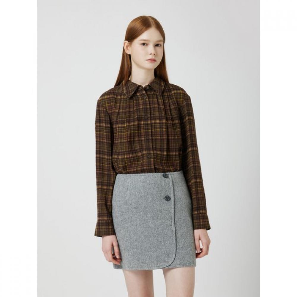 

Cc Collect Wool Blend Check Shirt C254msc034 Braun/55