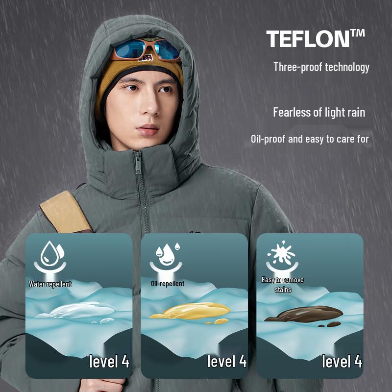 Camel M14CR07638 Unisex Hooded Puffer Down Jacket