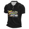 Men's Casual Polo Shirt Quick Dry Breathable Mesh Short Sleeve Lightweight Soccer Print Collared Top for Outdoor Sports and Daily Wear