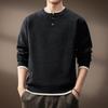 Premium Men's Two-Piece Look Heavyweight Sweater - 2025 Fall/Winter Warm Round Neck Pullover Knitwear