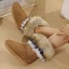 Large size snow boots women's autumn and winter new round head thick bottom fluffy mouth comfortable velvet warm cotton boots