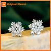 Huitan Sparkling Snowflake Women Stud Earrings Elegant Christmas Charming Jewelry Lady Festival Party Accessories for Xmas Gift
