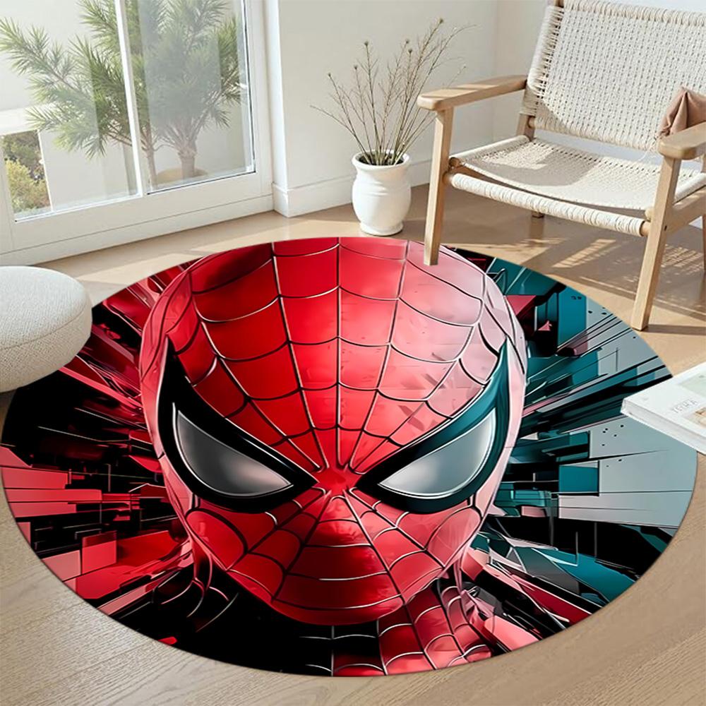 Spider-man Round Floor Mat Design for Dining Room Entryway Decorate room Hallway Antislip Round Carpet Decorate Offices