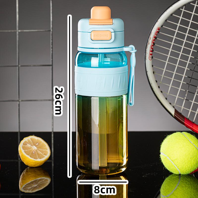 Water bottle High value double drink plastic cup Large capacity sports water cup Portable rope bouncing cup Fitness kettle