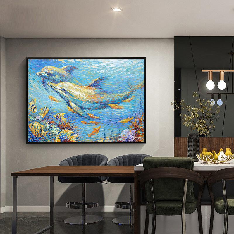 Decorative Canvas Painting Dolphin Art Poster PrintsRoom Wall Decor for Living Room Pictures Cuadros