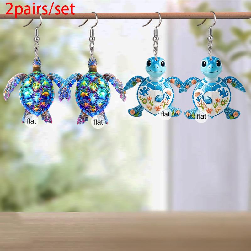

Серьги-черепашки из акрила в стиле Y2K для женщин, шикарные модные серьги, необычные серьги, повседневные серьги для летнего отпуска