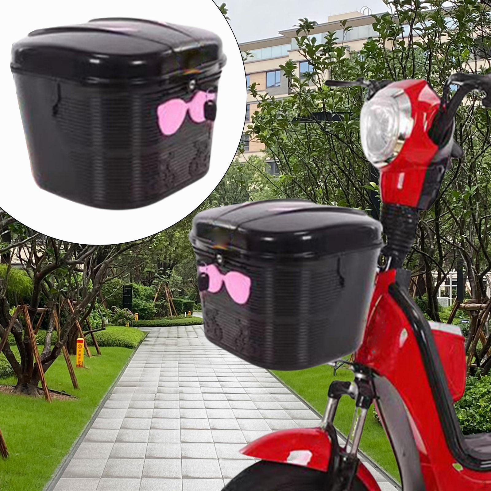 

E-кошик для велосипеда, встановлений спереду, дизайн замка для велосипеда, який легко встановлюється з водонепроникним покриттям для зберігання Black and Pink