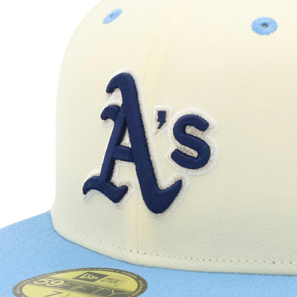 NEW ERA Cap 59FIFTY Oakland Athletics Chrome Sky Blue 8 Side Patch 70908535 NER35C0322 2-Tone