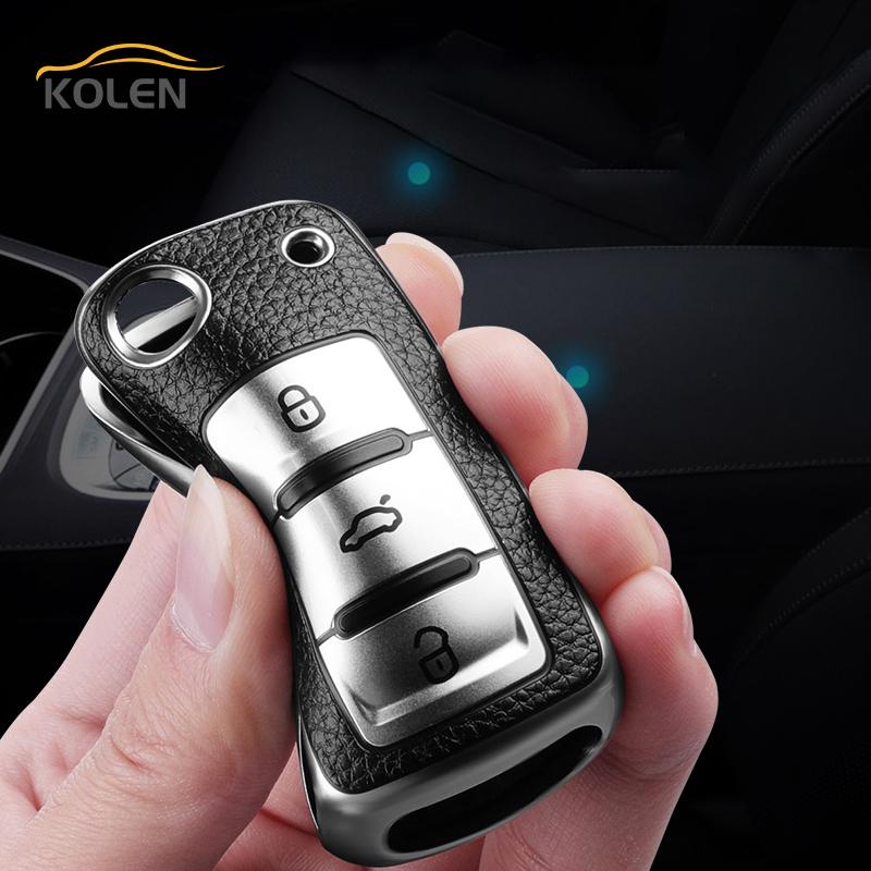 Leather TPU Car Smart Key Cover Case For Volkswagen VW Tiguan Polo Golf MK5 6 Passat Lavida Skoda Octavia Protector Shell Fob