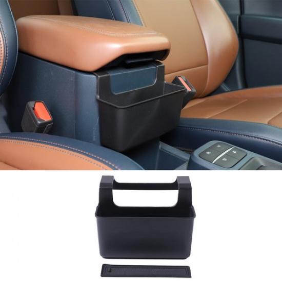 For Ford Maverick - Armrest Box Storage Basket Tray ABS Black