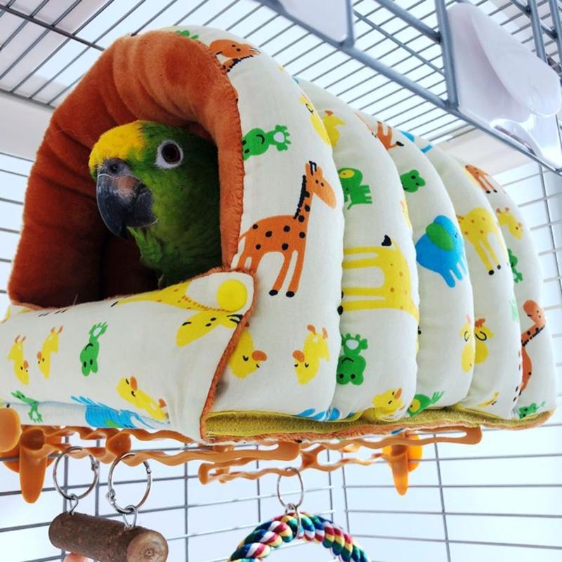 Fashion Pet Bird Parrot Cages Warm Hammock Hut Tent Bed Hanging Cave for Sleeping Small Bird Cage Accessories Bird House