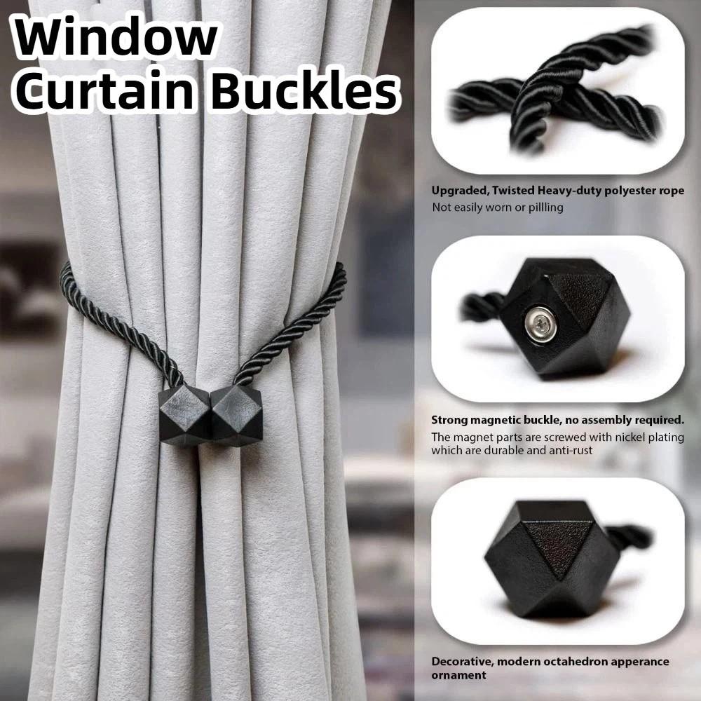 2Pcs Rhombus Window Curtain Buckles Adjustable Curtain Holders Home Decoration