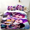 Kpop şeytan avcıları 3 parçalı set Yatak odası kullanımı için mükemmel Rahat nevresim takımı bir yorgan kılıfı ve iki yastık kılıfı içerir İdeal doğum günü veya Noel hediyesi