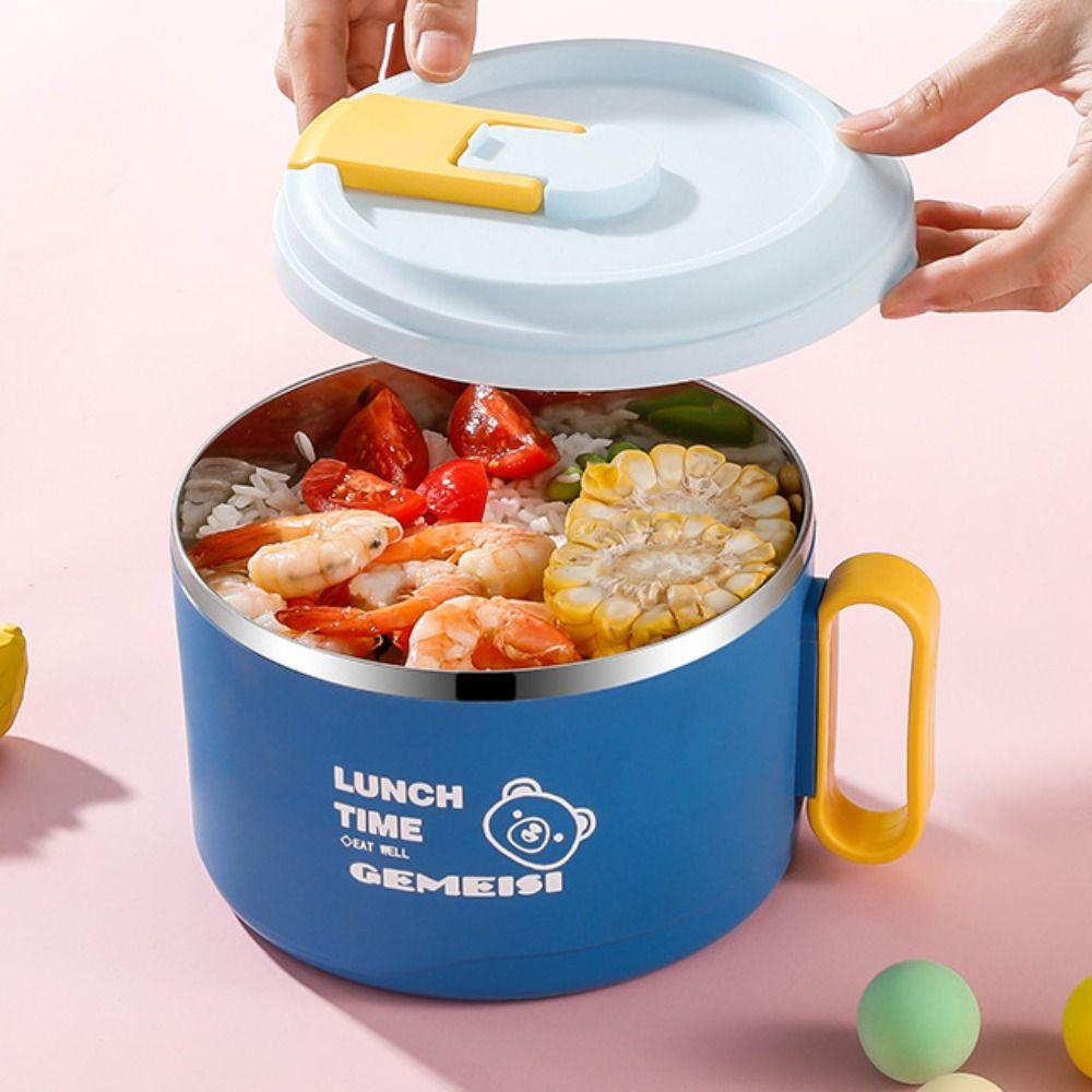 1300ML Leakproof Instant Noodle Bowl 304 Stainless Steel Udon Soup Bowl For Students, Office