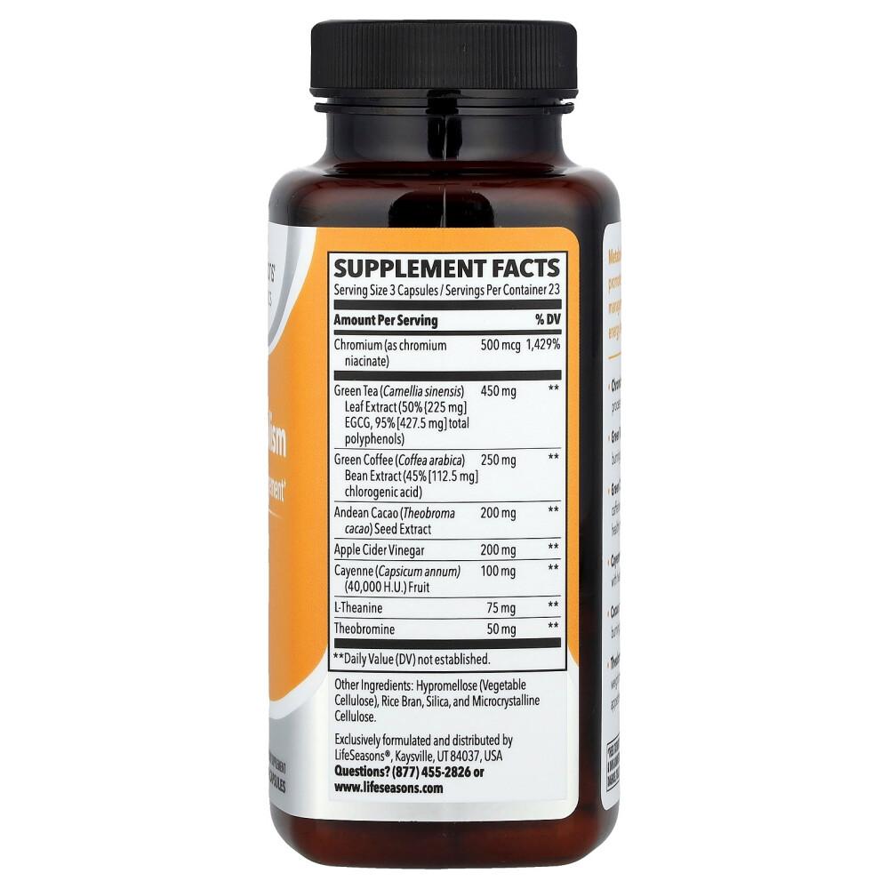 LifeSeasons Metabolism Weight Management Veggie Capsules, 70 Count