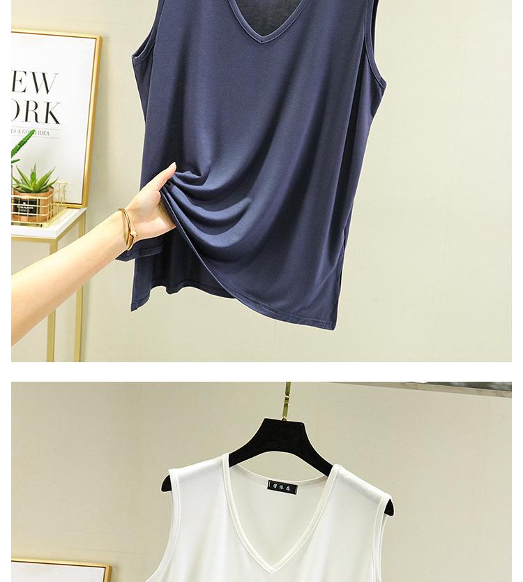 Women's Sleeveless V-Neck Loose Modal Vest – Summer Plus Size Camisole Slimming Top