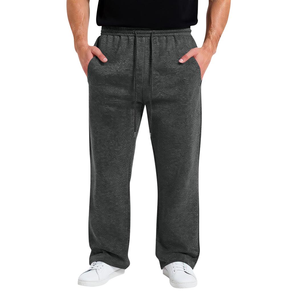 Mens Wide Leg Sweatpants Loose Drawstring Waist Casual Jogger Pants Soft Comfy Relaxed Fit Trousers for Everyday Wear
