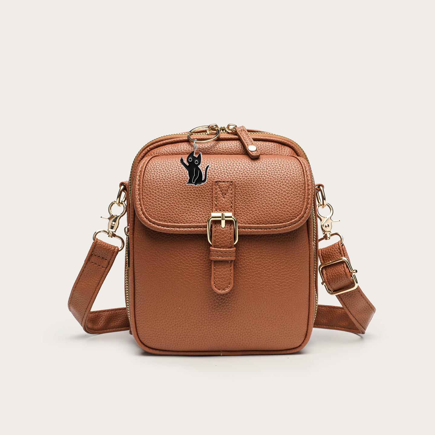 Balailuo Retro Leren Dames Messenger Bag met Verstelbare Afneembare Riem Anti-diefstal Crossbody Leren Telefoontas Vintage Grote Capaciteit bruin