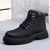 British Rhubarb Martin Boots Men's Autumn and Winter Cotton Thickened Winter Boots Retro Leather Versatile Platform Men's Boots