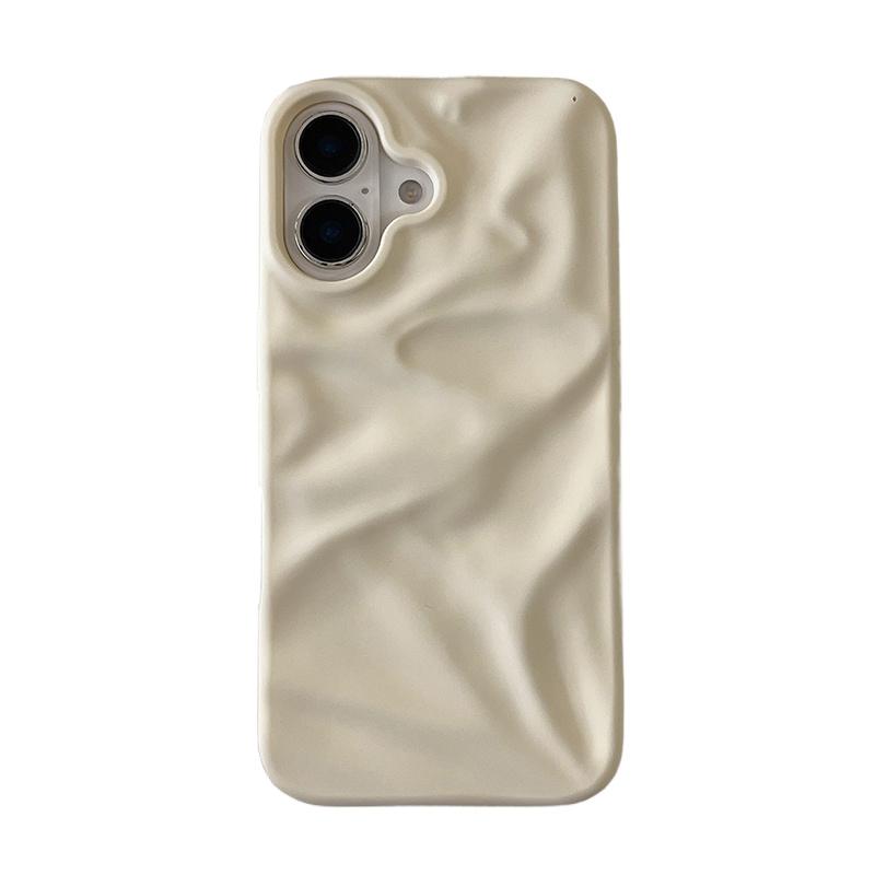Matte Candy Color Folding Wrinkled Texture Phone Case For For Iphone 16 1 14 13 12 11 Pro Max 16 Plus Shockproof Soft TPU Cover