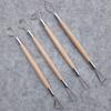 4Pcs/set Wood Handle Wax Pottery Clay Sculpture Carving Tool DIY Craft Set Wood Knife Double End Art Craft Clay Sculpting Tools