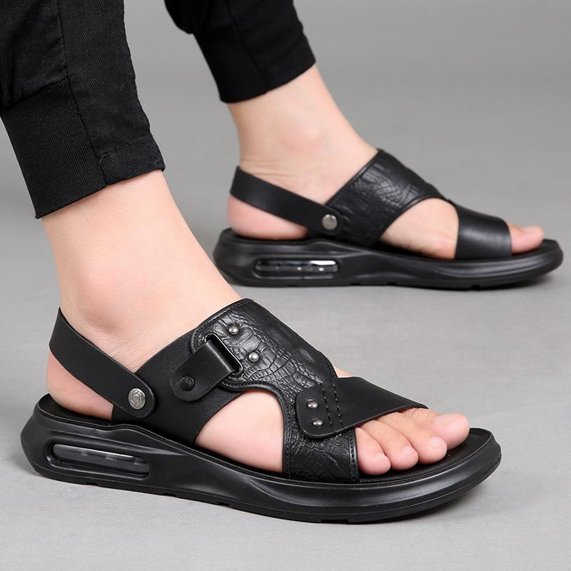 Cow Leather Summer For Men Sandals High Quality Genuine Leather Men Slip-on Beach — фото 6