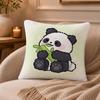 panda Cushion Cover Anti-dustmite Pillowcase Invisible zipper silky short plush Sofa cushion cover