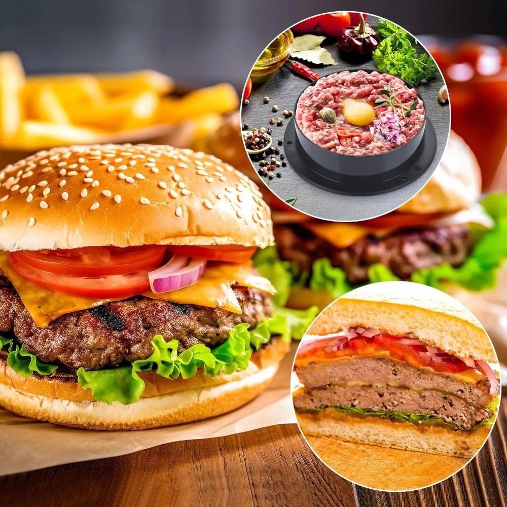 Round Shape 3 in 1 Burger Press Non Stick Stuffed Burger Patty Press  Grill