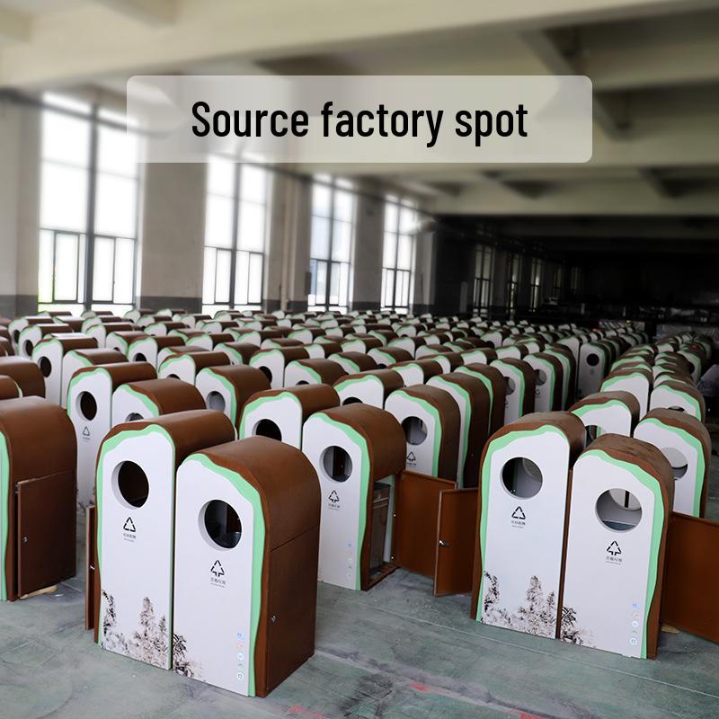 Outdoor Imitation Stone Trash Can with Stainless Steel Shell for Parks and Scenic Areas