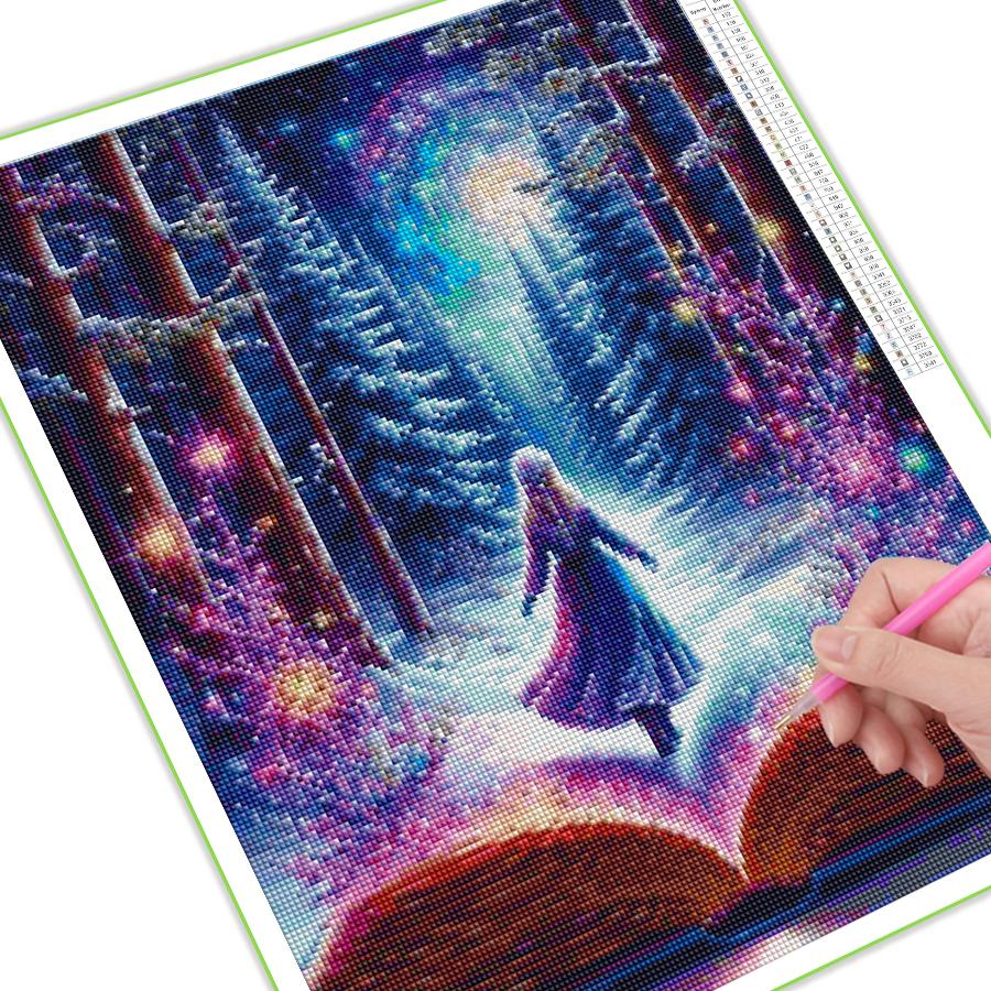 Diamond Painting New Collection Christmas Forest Scenery Book Diy Full Rhinestone Embroidery Girl Mosaic Cross Stitch Kits Wall Decor